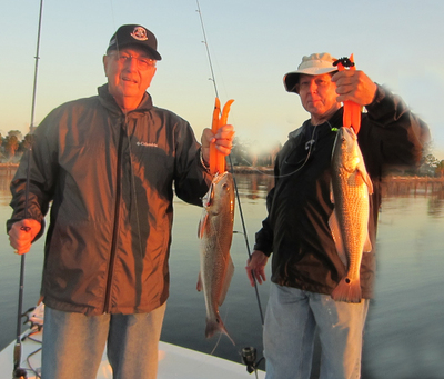 Bob and Ed had a great time fishing docks for slot reds
