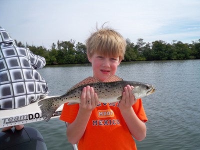 Frank Mullins with a trout this week.