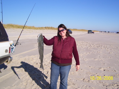 Mandy Van Pelt's 26in. first Striper ever. released.