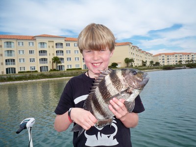Turner Mullins with a sheephead this week.