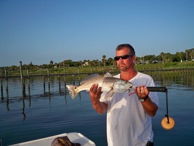 Frank and his redfish from the docks.