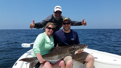 Kevin had fun batteling this 50 lb Cobia