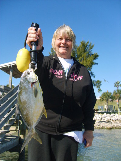 Pompano on live shrimp