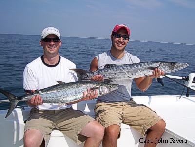 Slow trolling live cigar minnows produced a this King and a nice Barracuda