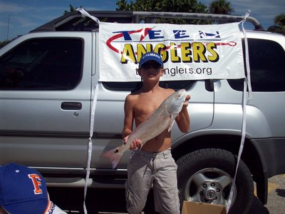 Austin Doyle with his 5lb. 13oz. redfish.