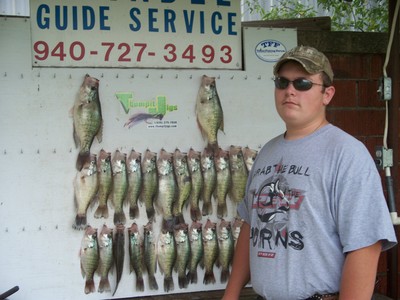 Derek with a  limit of nice crappie.