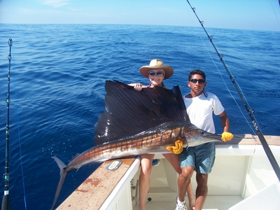 Kim Anderson on the Sails