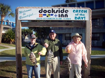 Cath, Jim & Barbara Flynn with a few of their sheepshead