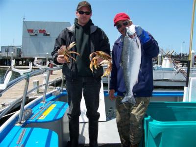 Alec's crab and Gary's Salmon