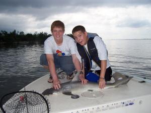 Vincent with his 4 foot bonnethead shark...