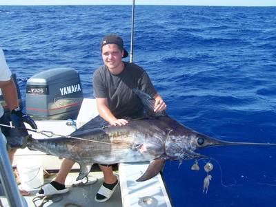 Sam Rodgers with his 140lb Swordfish