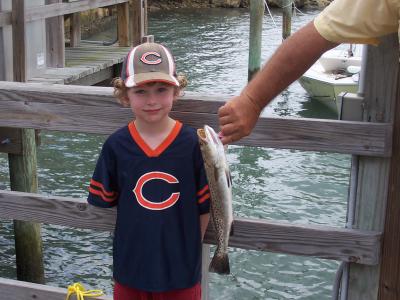 Oliver Manilow with his trout.
