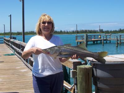 Jeanne Harrison with her 32 inch snook.