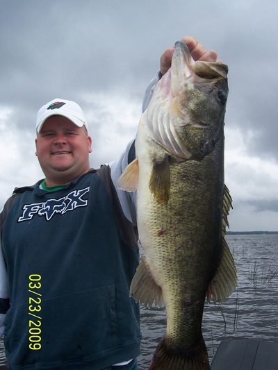 Eric 8 lbs caught on a worm