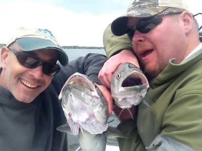 Nice Pair of River Blues caught on the fly aboard Reel Therapy