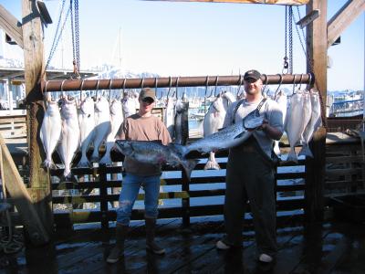 Deckhand Justin and Captain Jj with Kings