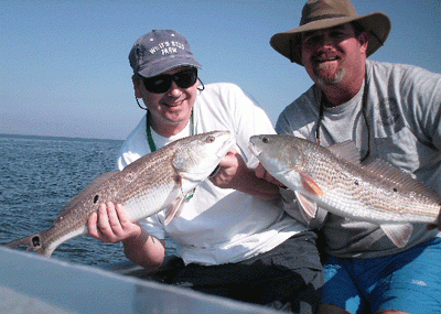 quick pic of Double header Redfish
