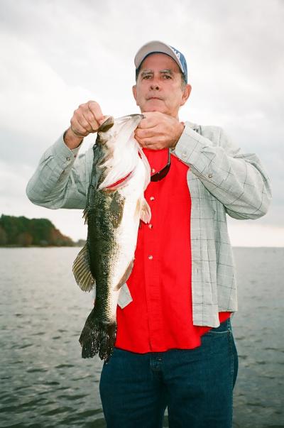 Tournament partner George Jeane Sr with a Toledo 9 pounder that hit a Frenzy Rattl'r in 4 feet scattered grass