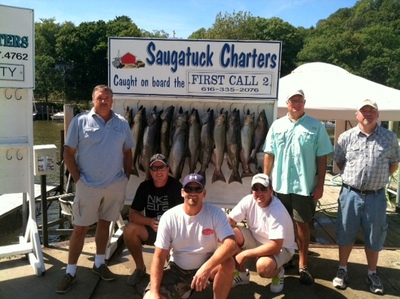 16 chinook and coho salmon caught in front the piers