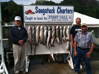 14 chinook and lake trout caught in 100 FOW