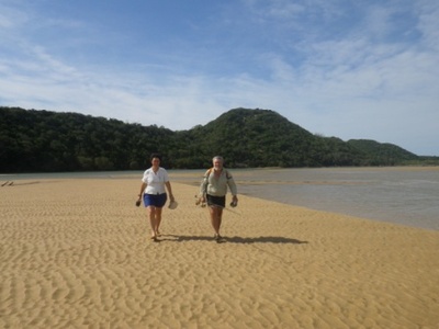 Wading the Kosi Bay Estuary Mouth