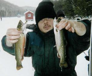 2 brook trout through January ice