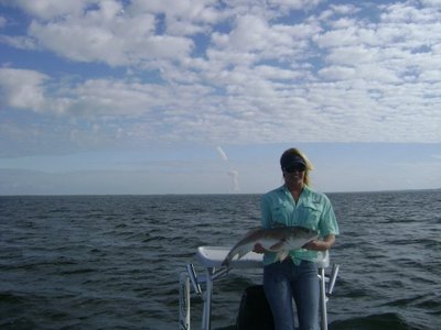 Christy with Atlantis in the background