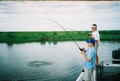 two big reds at a time, a very common happening on my favorite inland lake.