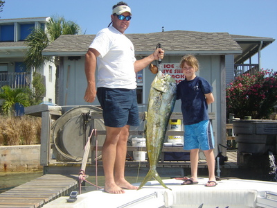 Lee & Jordyn Way with her 1st dolphin.