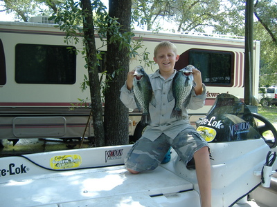 Dustin Baker with his Two big fish