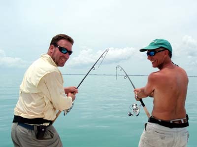 A double Tarpon hook up, pay attention boys!