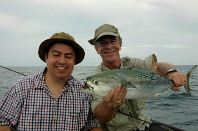 Carl Bettinger, from Albuquerque, NM, caught and released this nice falso albacore on an Ultra Hair clouser fly while fishing with Capt. Rick Grassett.
