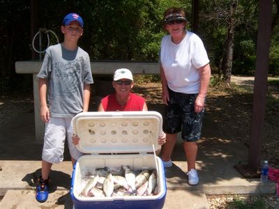 David, Bill and Sylvia on August 2nd with limits of white bass