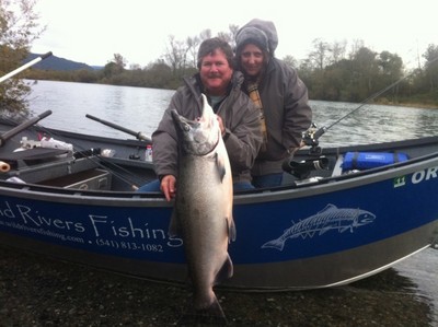 Bob and Rose with a Smith River lunker.