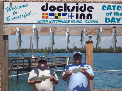 Bill & Tom Stephens with their spanish mackerel catch.