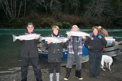 The McGarr group with their Chetco River steelhead.