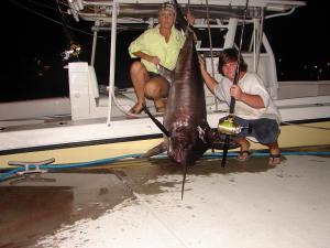 this is the sword we caught took 2 and a half hours to boat and 4 hours to get of the boat!!