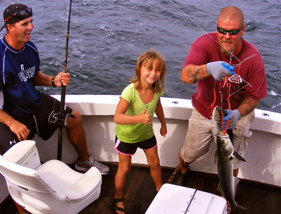 Kayla Fordyce and two bluefish...