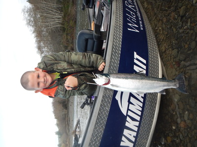 Our first adult steelhead of the season, caught Nov. 30 by Nathanial on roe side drifted near Emily Creek.