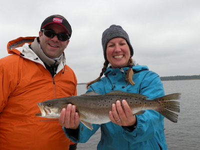 Liz and her winning Trout!