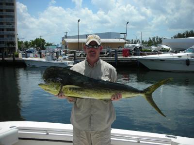Pete Kudhl and 25 1/2# bull - his first dolphin