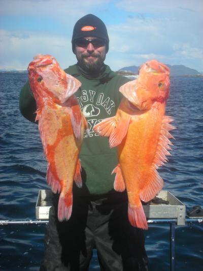 Chris with two red Snapper