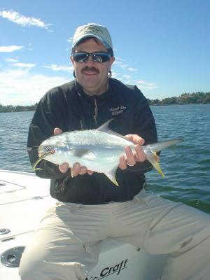 Dennis Grau, from MI, caught and released this pompano on a CAL jig with a shad tail while fishing Little Sarasota Bay with Capt. Rick Grassett.