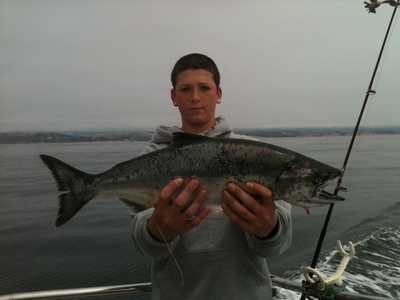 Eddie Hanson, of Oakley, caught his first salmon