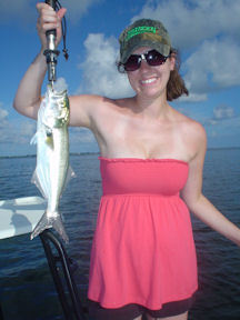 Erin Fetco, from KY, caught and released this bluefish on a DOA Deadly Combo while fishing Sarasota Bay with Capt. Rick Grassett.