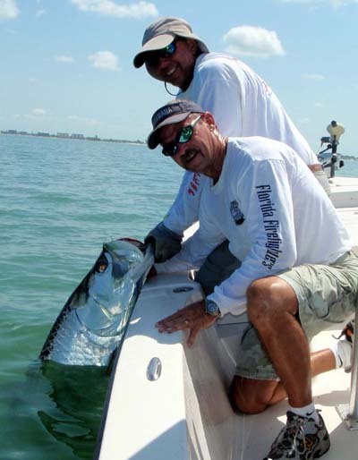 The first of three tarpon Martin boated