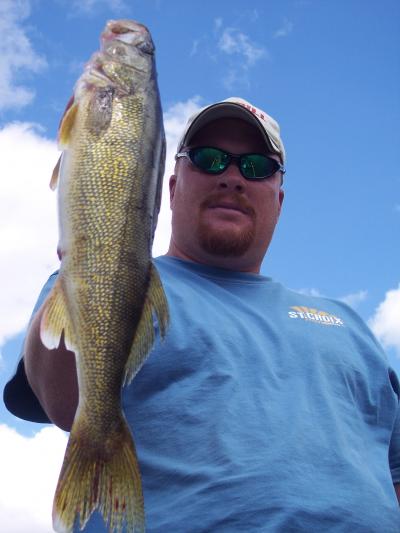 Guide Joel DeBoer with one of several nice walleyes