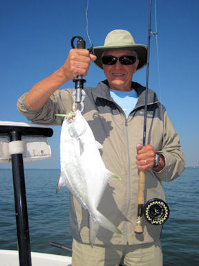 Fred Netherton Sarasota Bay fly pompano caught with Capt. Rick Grassett.