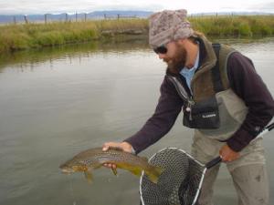 Guide Tyler Barrus w/ Capt. Rick Grassett's Beaverhead Brown