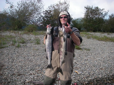 a pair of fresh Chum salmon taken in less than 10 minutes!